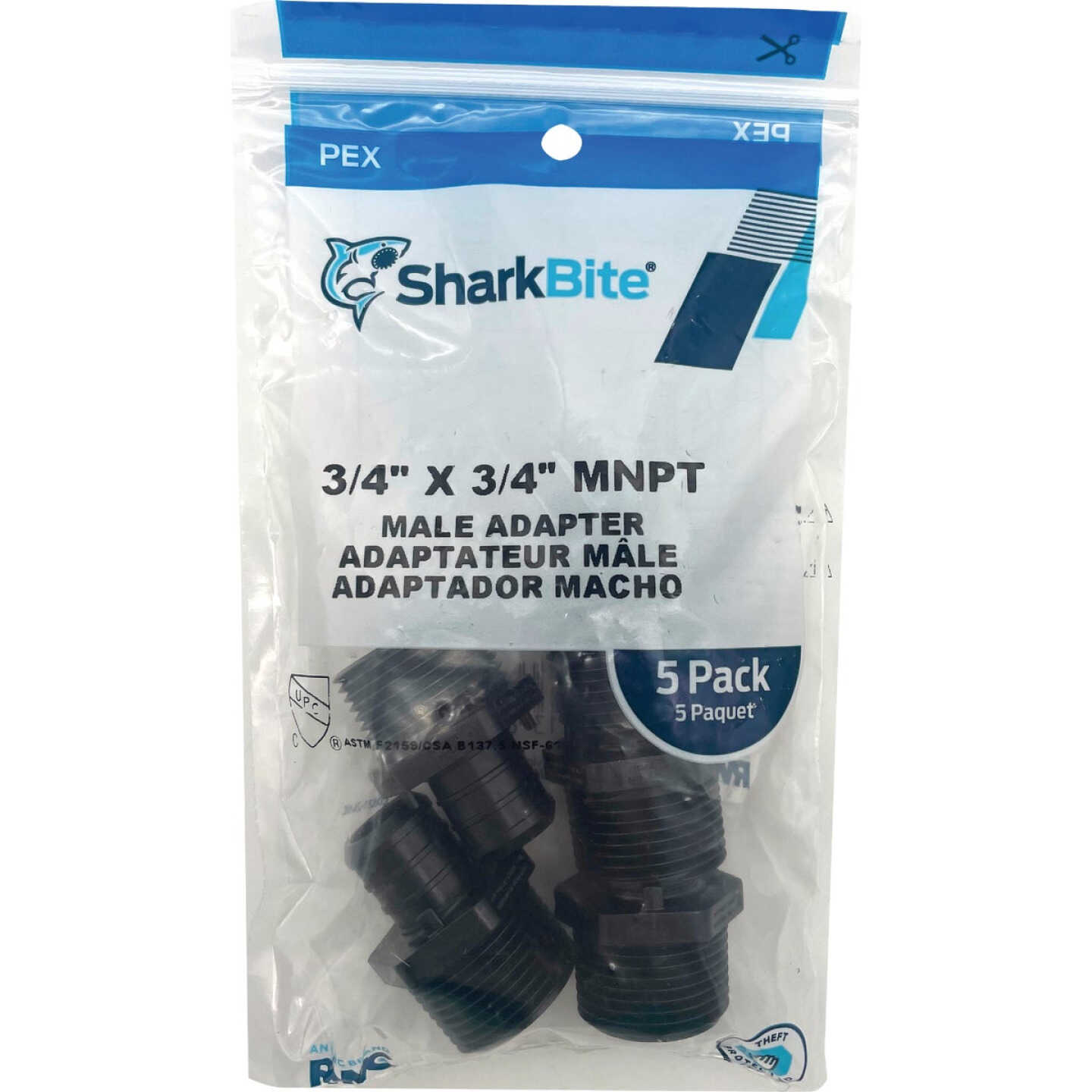 SharkBite 3/4 In. Barb x 3/4 In. MPT Poly-Alloy PEX Adapter (5-Pack) Image 2