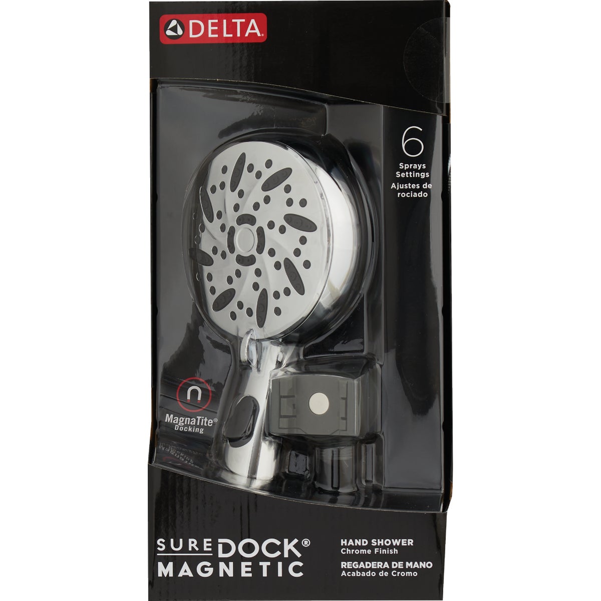 Delta SureDock 6-Spray 1.75 GPM Magnetic Hand Shower, Chrome Image 6