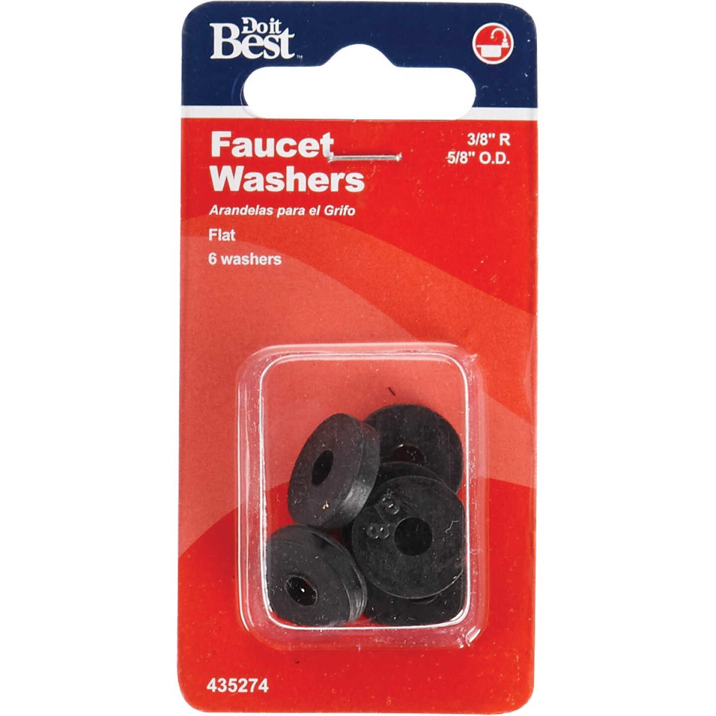 Do it Best 5/8 In. Black Flat Faucet Washer (6 Ct.) Image 2