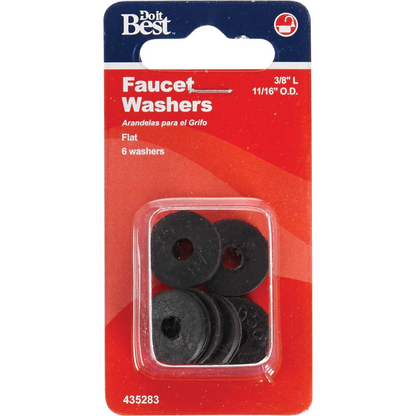 Do it Best 11/16 In. Black Flat Faucet Washer (6 Ct.) Image 2