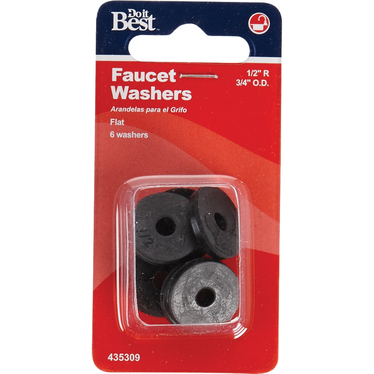 Do it Best 3/4 In. Black Flat Faucet Washer (6 Ct.) Image 2