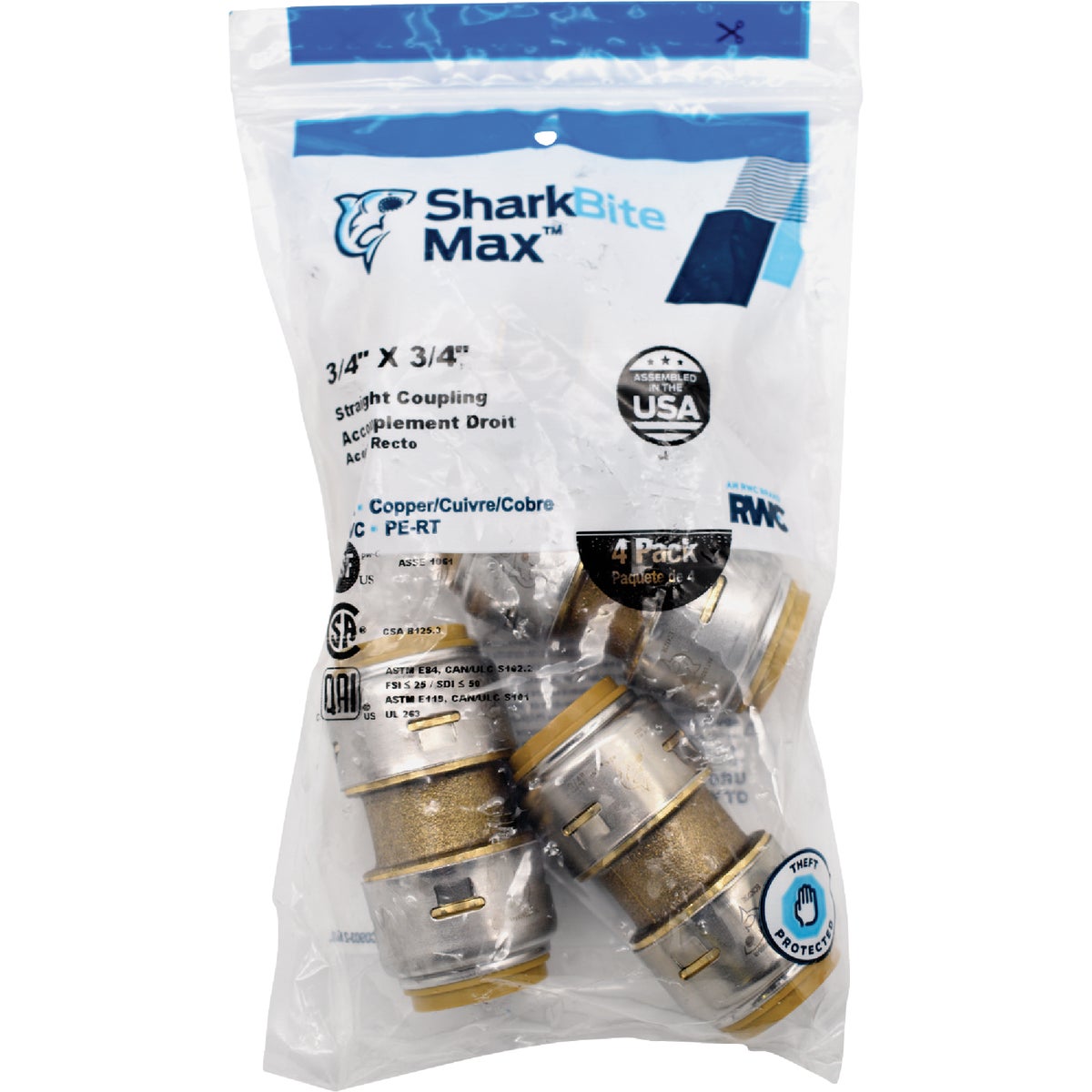 SharkBite 3/4 In. Push-to-Connect Straight Brass Coupling (4-Pack) Image 6