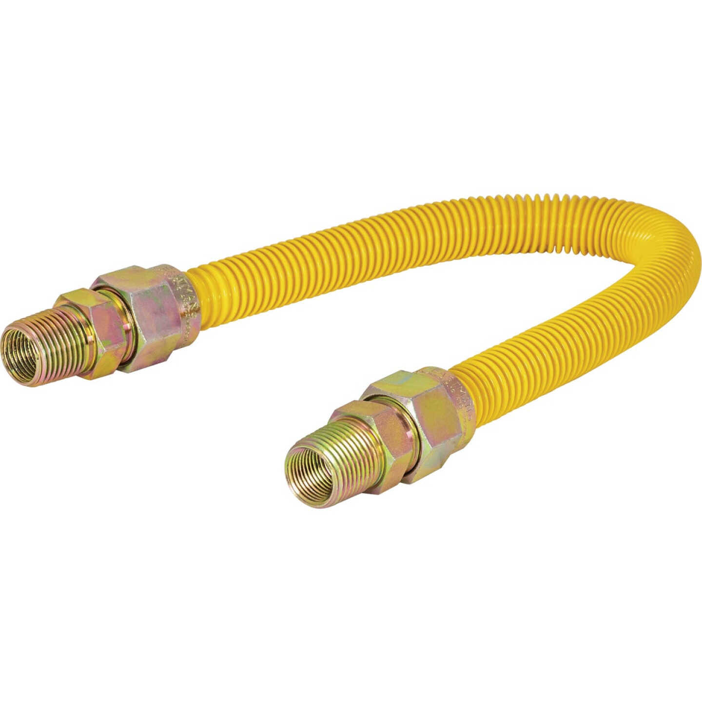 Eastman 5/8 In. OD x 24 In. 1/2 In. FIP x 1/2 In. MIP (Tapped 3/8 In. FIP) Coated Stainless Steel Gas Connector Image 1
