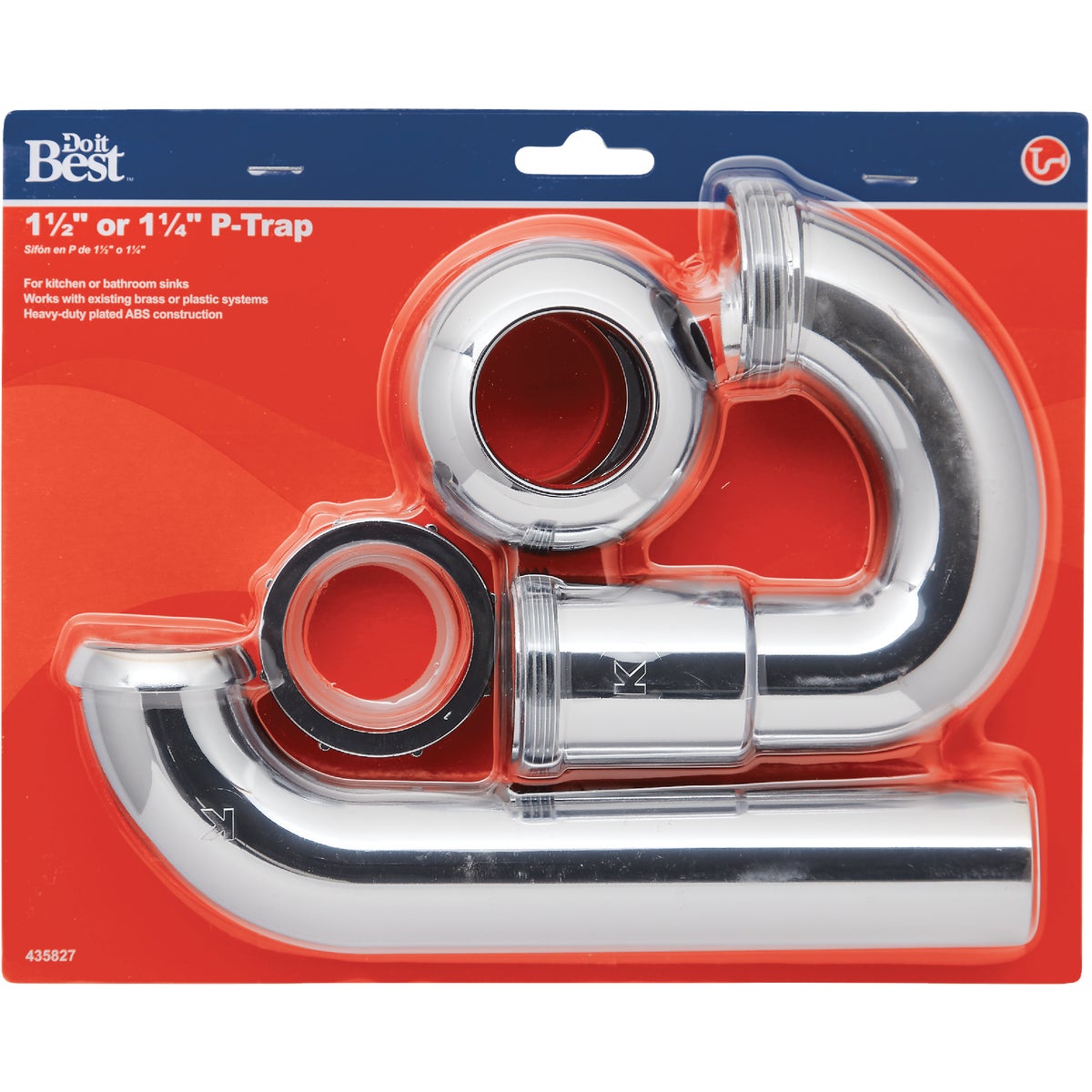 Keeney 1-1/2 in. ABS Decorative Polished Chrome P-Trap with 1-1/4 in. Reducer Washer Image 2