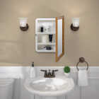 Zenith Oak 16.13 in W x 21.75 in H x 4.5 in D Single Mirror Surface/Recess Mount Framed Medicine Cabinet Image 2