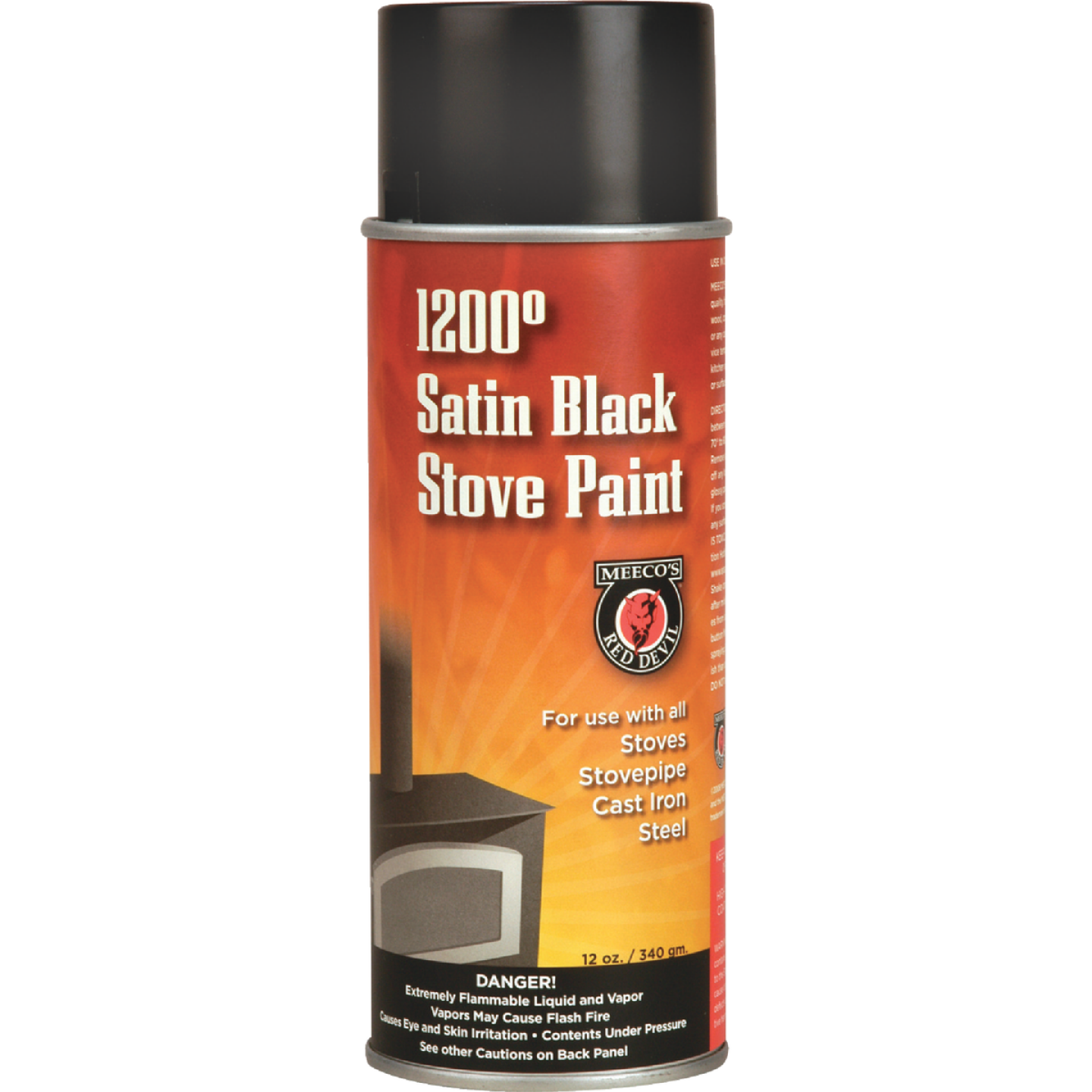 Meeco's Red Devil Black Satin 12 Oz. High Heat Spray Paint Image 1