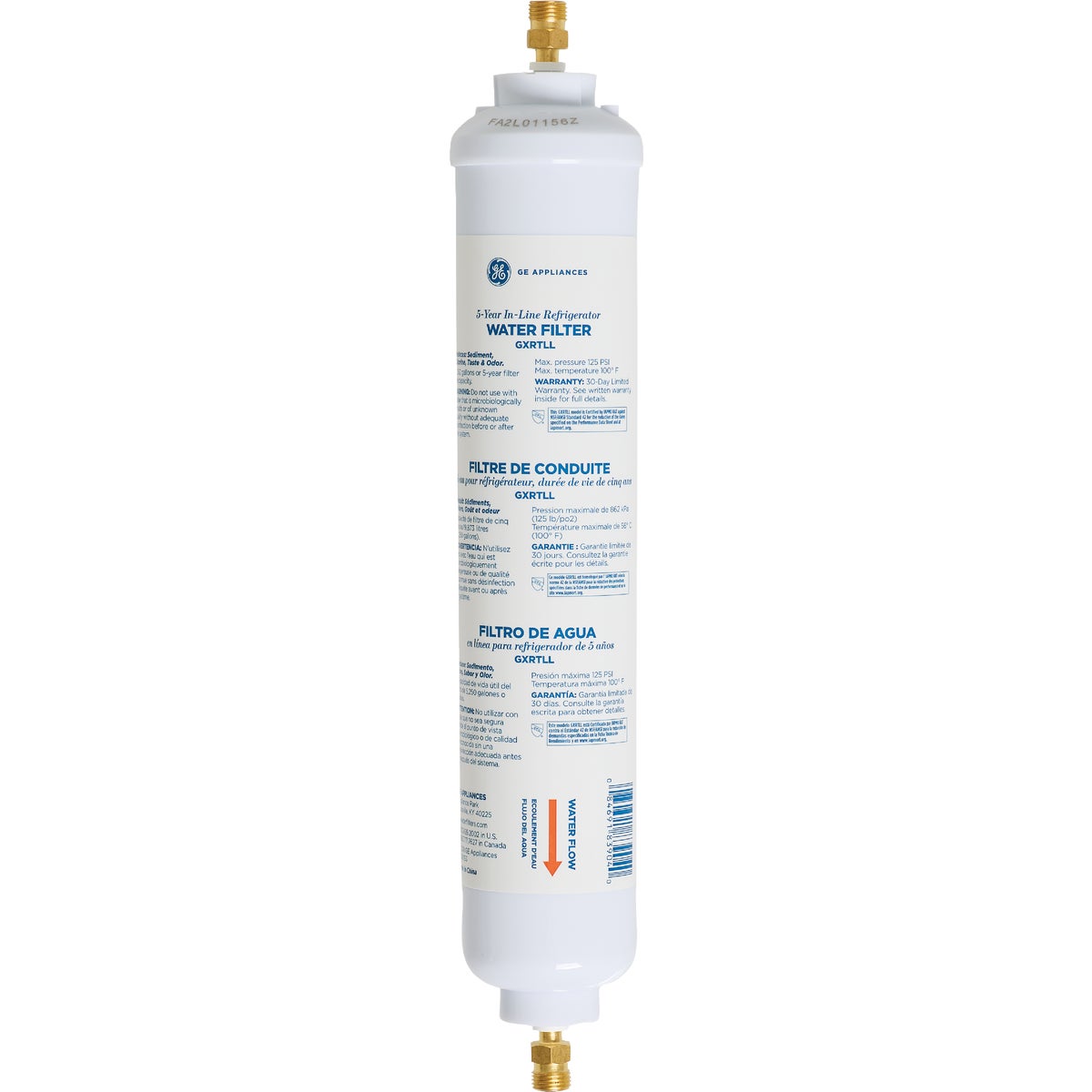 GE 5-Year In-Line Water Filtration System for Refrigerators or Icemakers