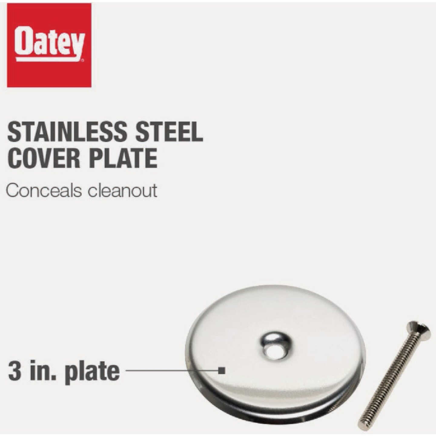Oatey 3 In. Stainless Steel Cover Plate Image 2
