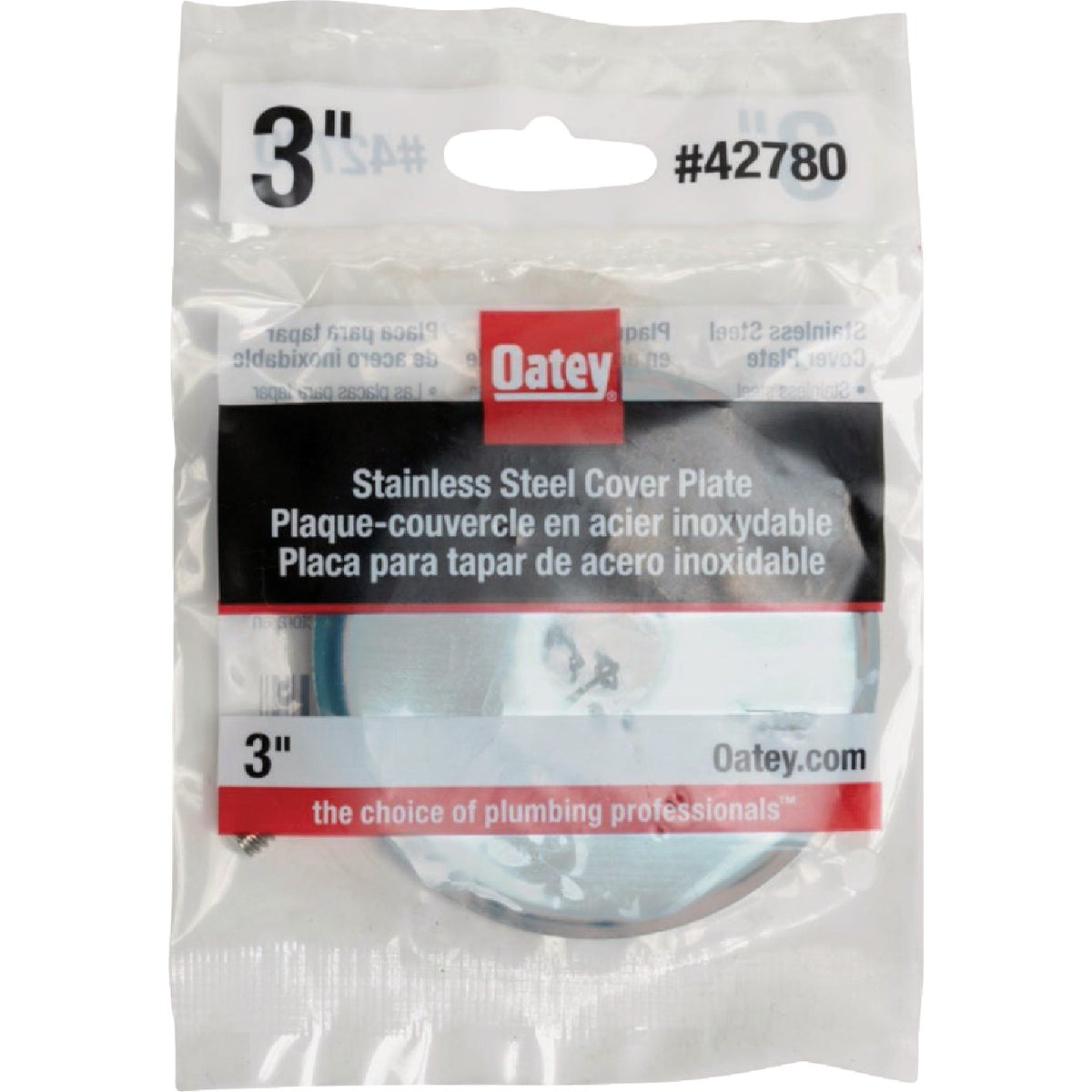 Oatey 3 In. Stainless Steel Cover Plate Image 3