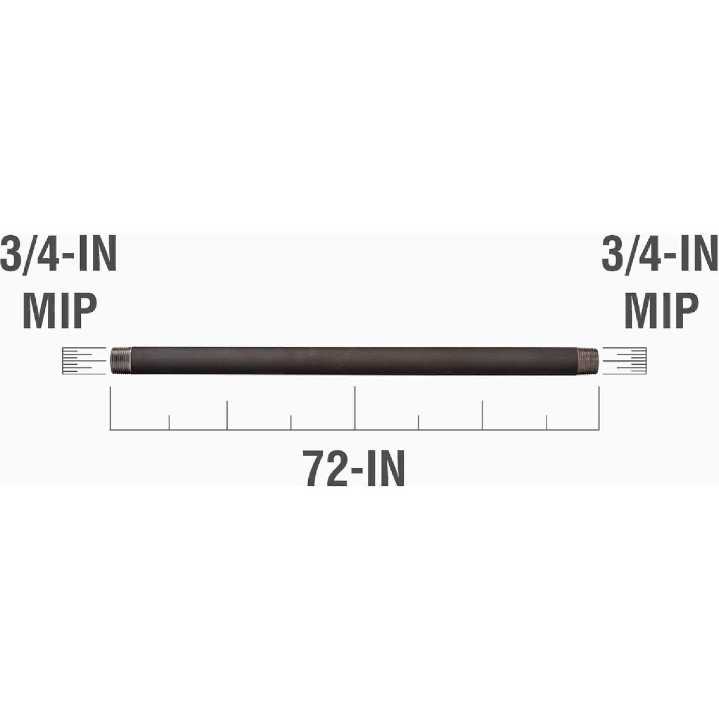 Southland 3/4 In. x 72 In. Carbon Steel Threaded Black Pipe Image 2