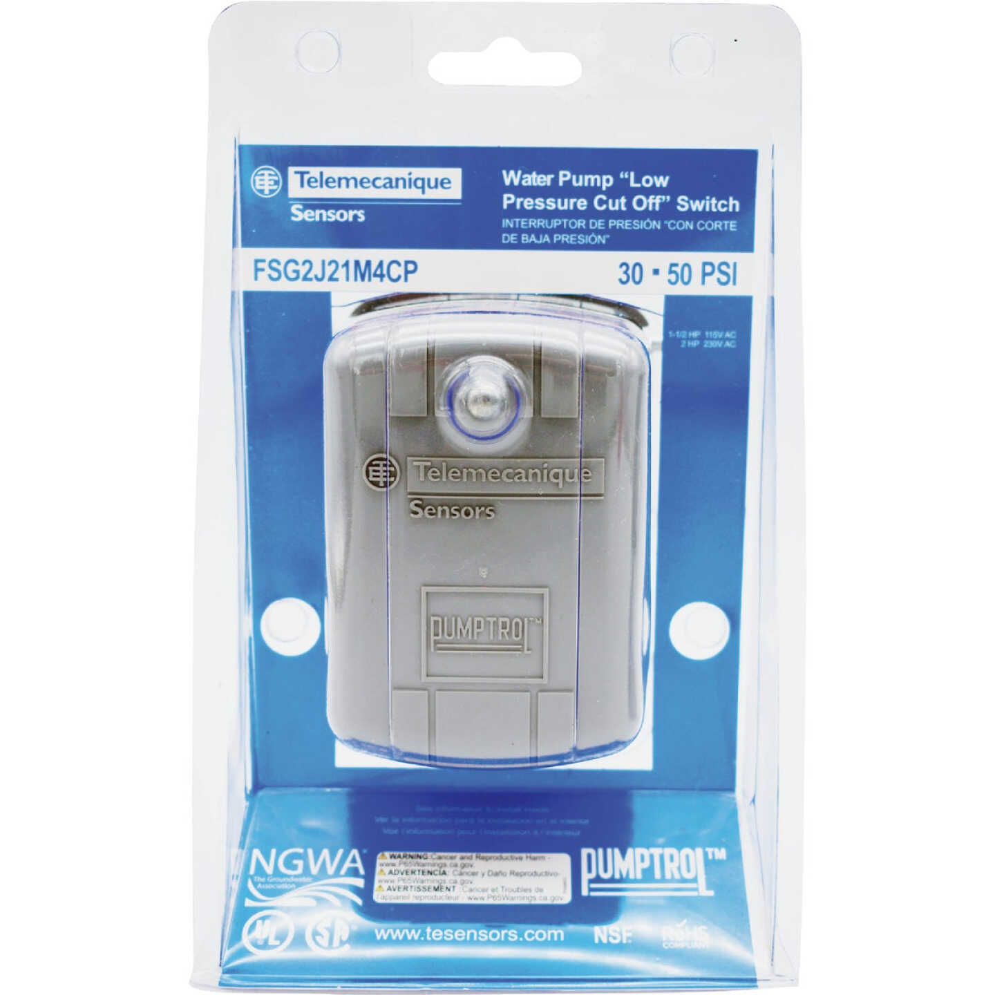 Telemechanique Sensors Pumptrol 30 - 50 psi Actuated Pressure Switch Image 2