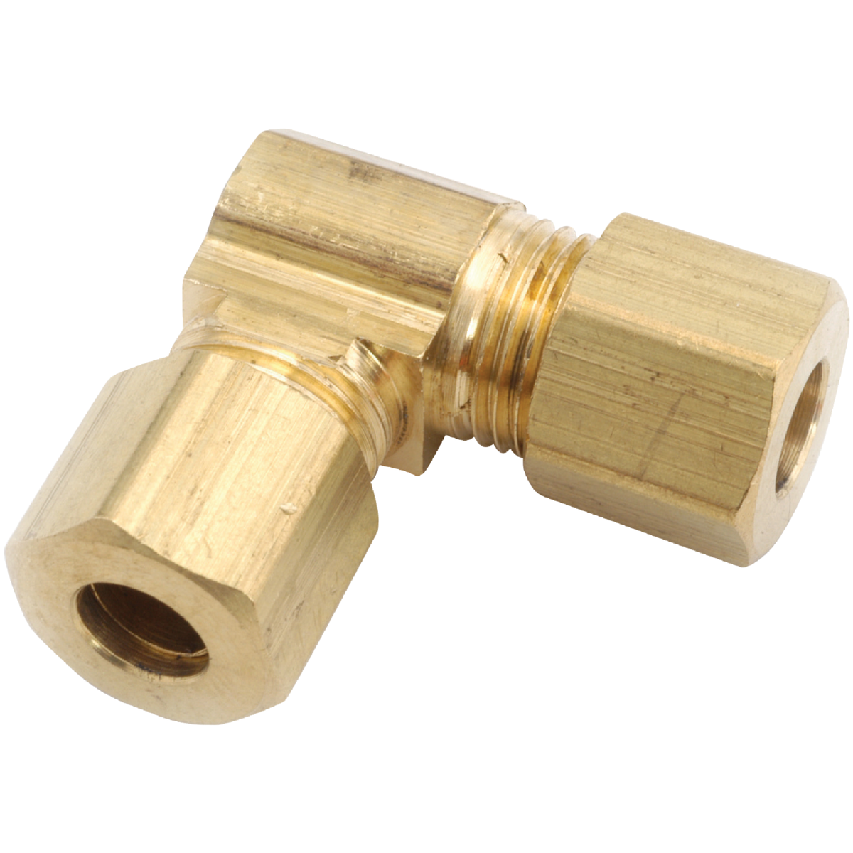 Anderson Metals 5/16 In. 90 Deg. 2-Way Compression Brass Elbow (1/4 Bend) Image 1