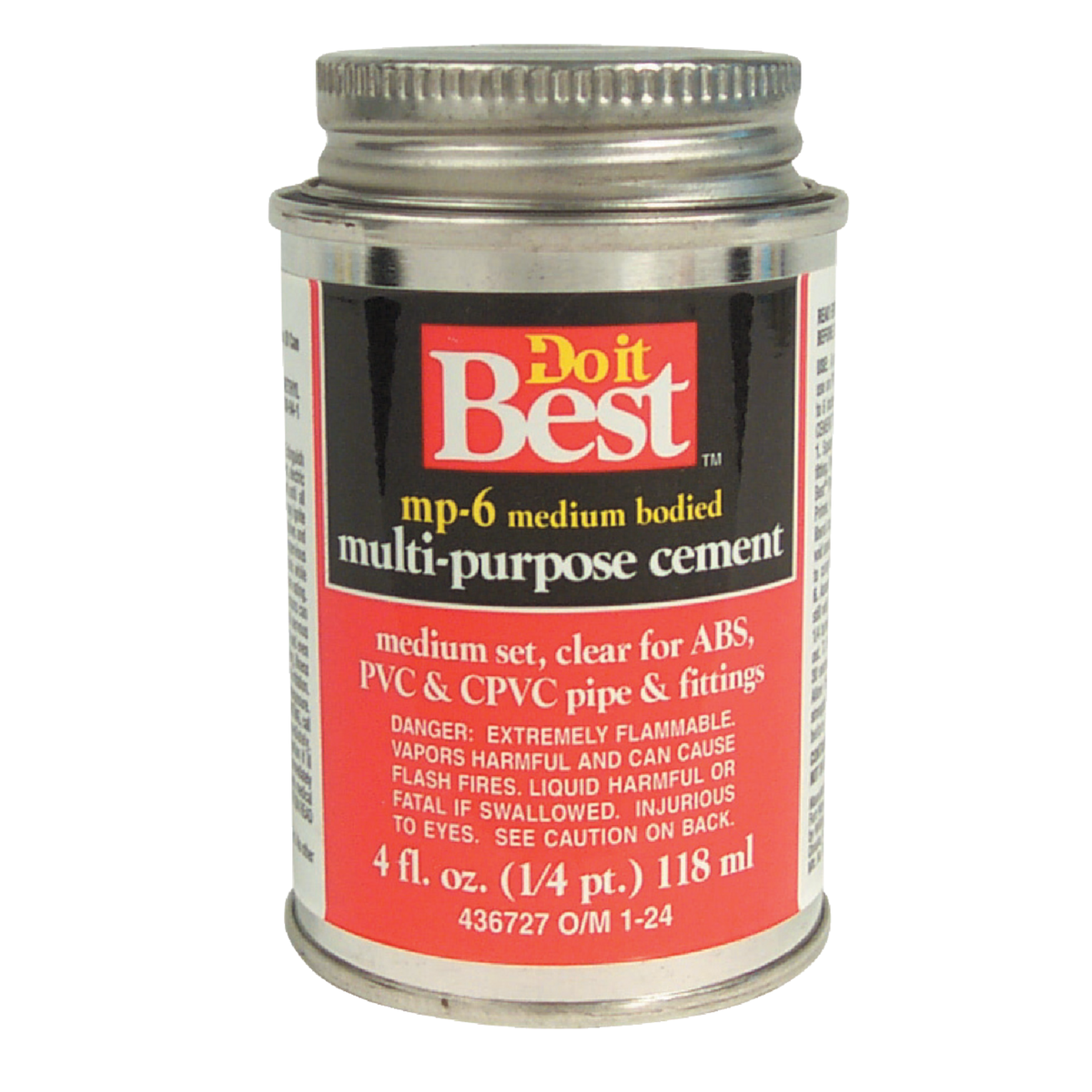 Do it Best 4 Oz. Medium Bodied Clear Multi Purpose Solvent Cement