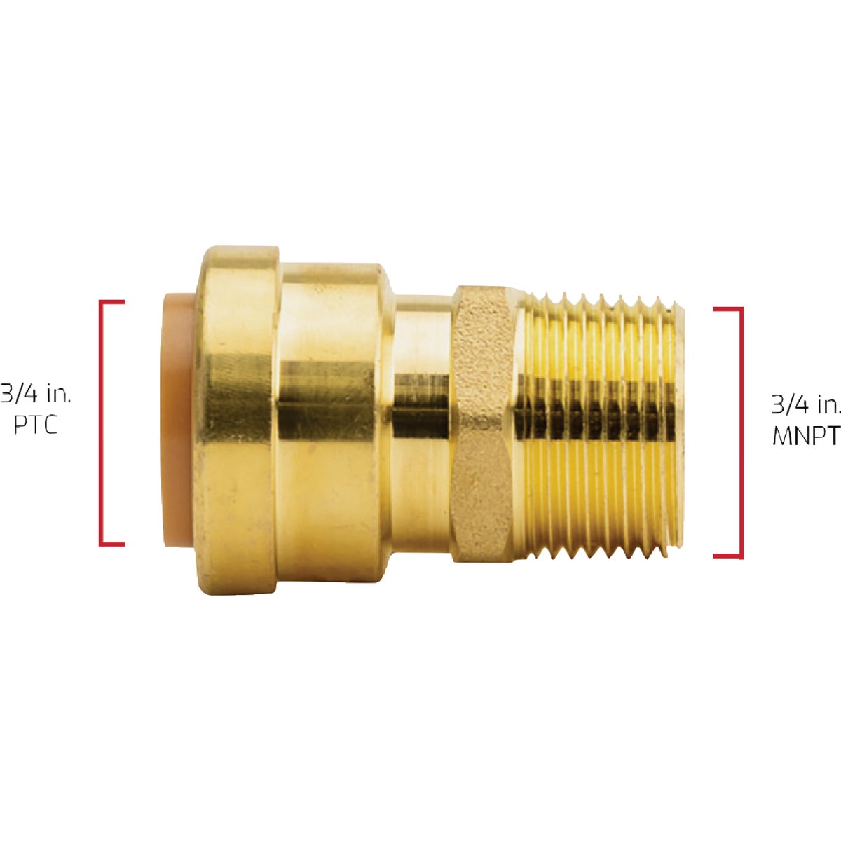 QuickFitting 3/4 In. Push-to-Connect x 3/4 In. MNPT Brass Straight Male Adapter Image 4