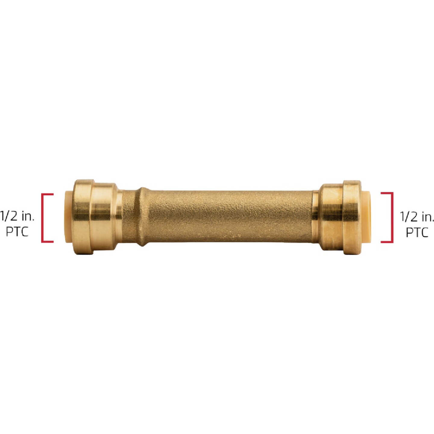QuickFitting 1/2 In. Push-to-Connect Brass Slip Repair Coupling Image 5