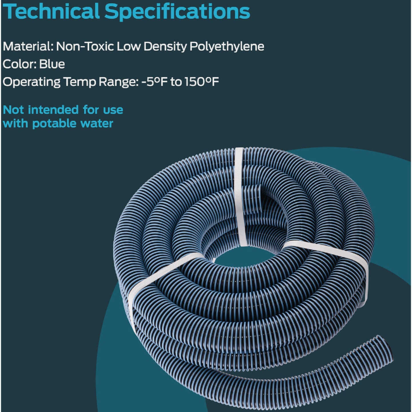 Eastman EZ-Flo 25 Ft. Flexible Pool & Spa Vacuum Polyethylene Hose 1-1/2 In. ID Bulk Spool Image 4