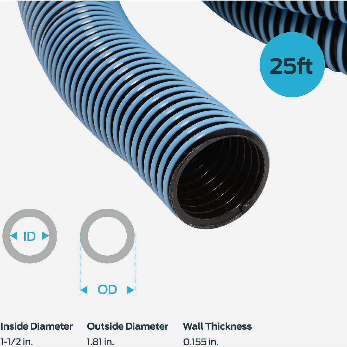 Eastman EZ-Flo 25 Ft. Flexible Pool & Spa Vacuum Polyethylene Hose 1-1/2 In. ID Bulk Spool Image 5