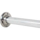 Zenith Zenna Home Straight 60 In. Adjustable Fixed Shower Rod with Flange in Chrome Image 1