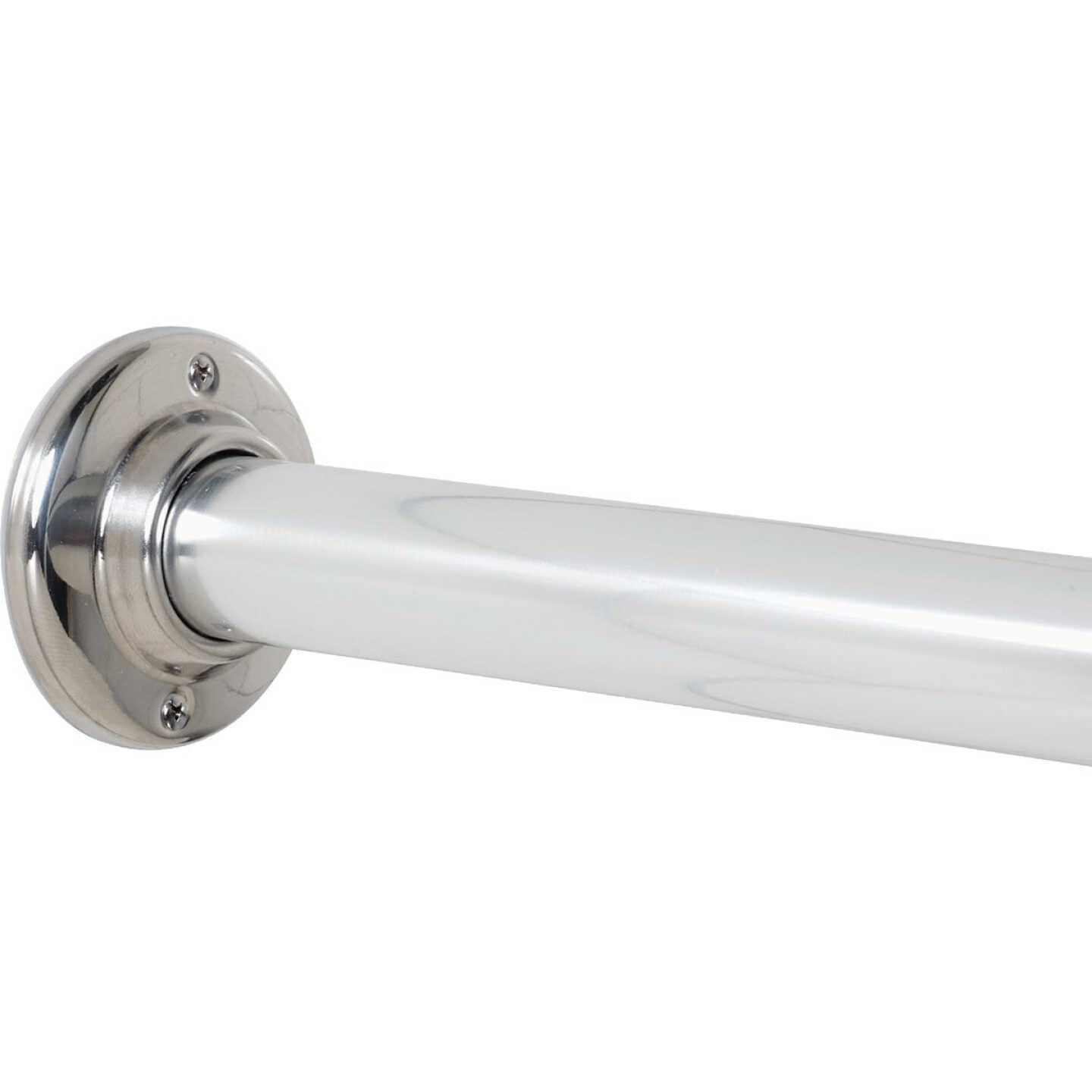 Zenith Zenna Home Straight 60 In. Adjustable Fixed Shower Rod with Flange in Chrome Image 1