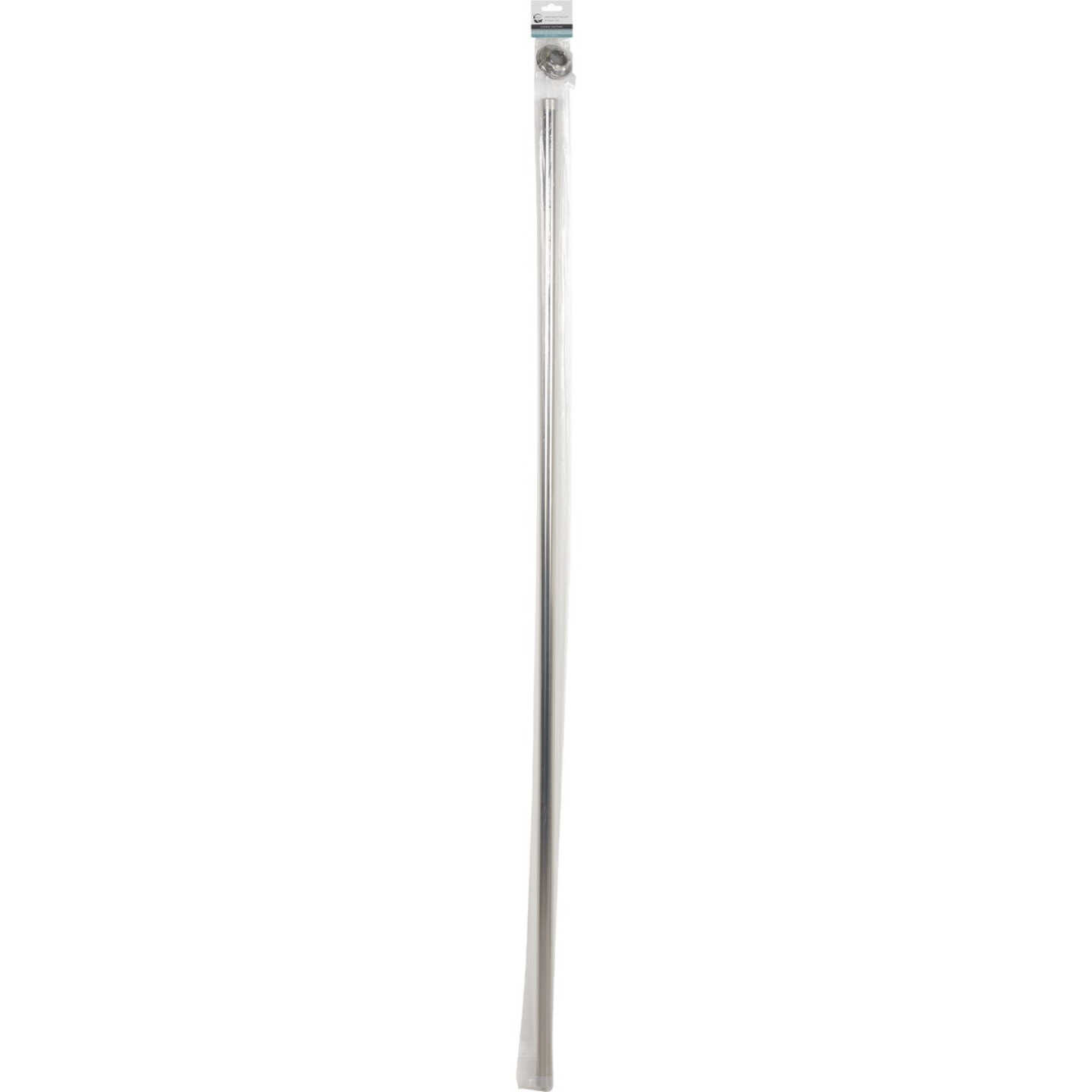Zenith Zenna Home Straight 60 In. Adjustable Fixed Shower Rod with Flange in Chrome Image 3