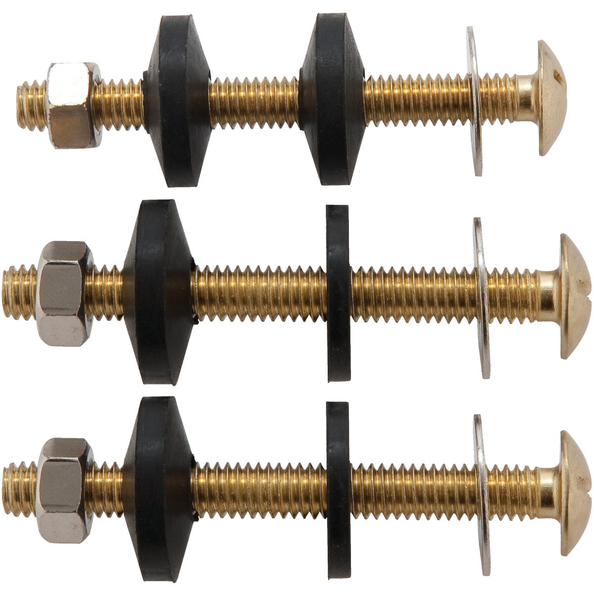 Do it Best 5/16 In. x 3 In. Brass, Sponge Rubber Tank Bolts (3 Pack) Image 2
