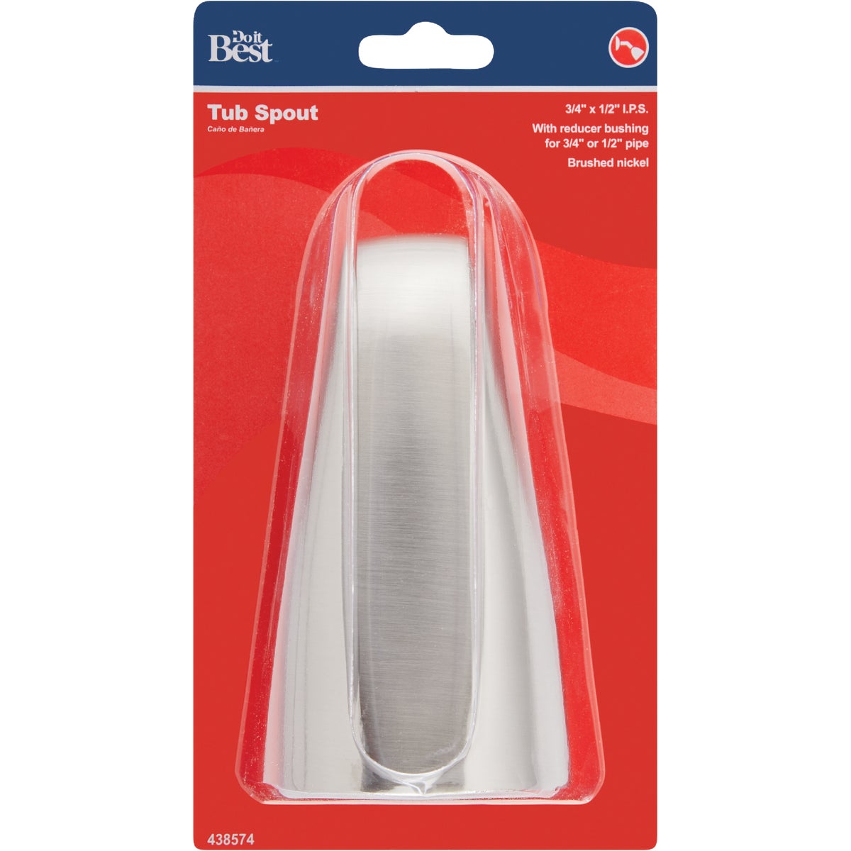 Do it Best Brushed Nickel Bathtub Spout Image 2