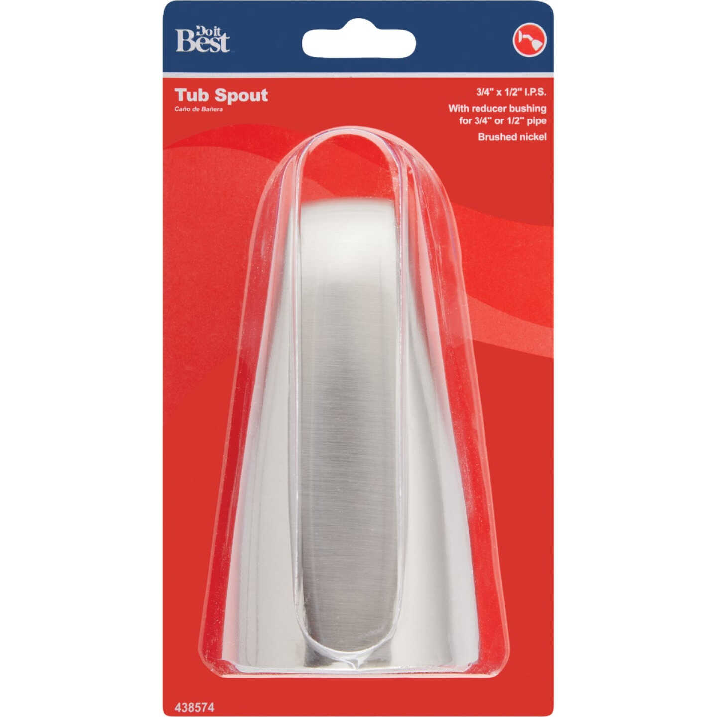 Do it Best Brushed Nickel Bathtub Spout Image 2