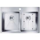 Elkay Crosstown 18 Ga. Stainless Steel 33 In. x 22 In. x 9 In. Equal Double Bowl Dual Mount Kitchen Sink Kit Image 1