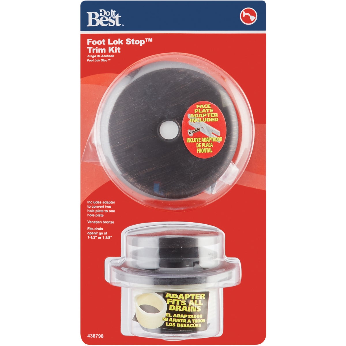 Do it Best Foot Lok Stop Venetian Bronze Bath Drain Trim Kit Image 2