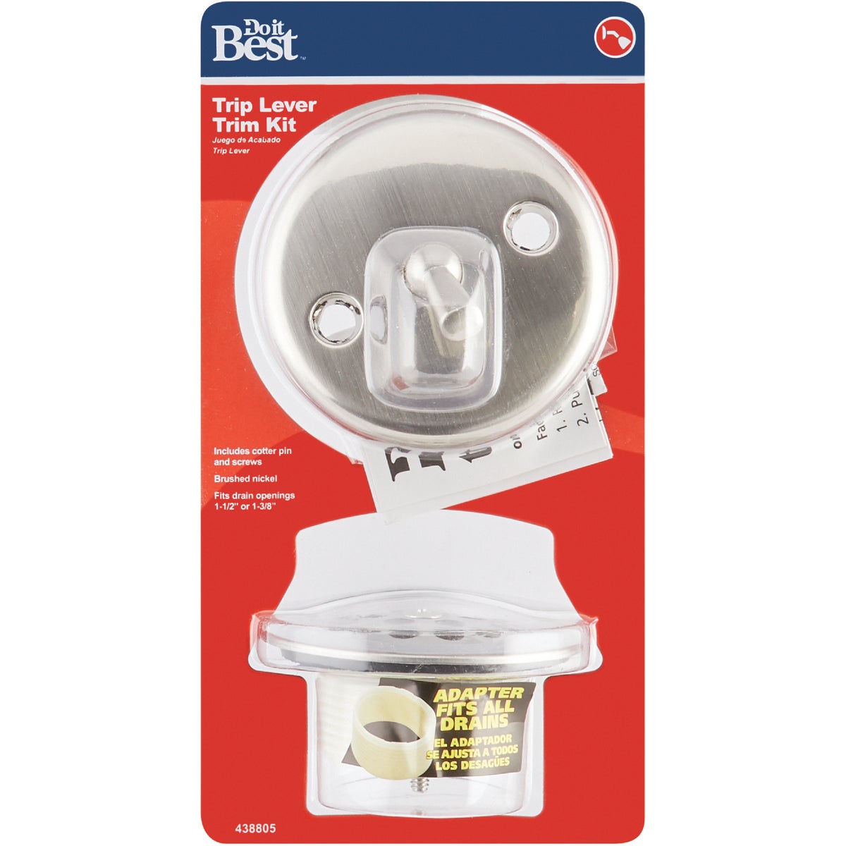 Do it Best Brushed Nickel Trip Lever Bath Drain Trim Kit Image 2