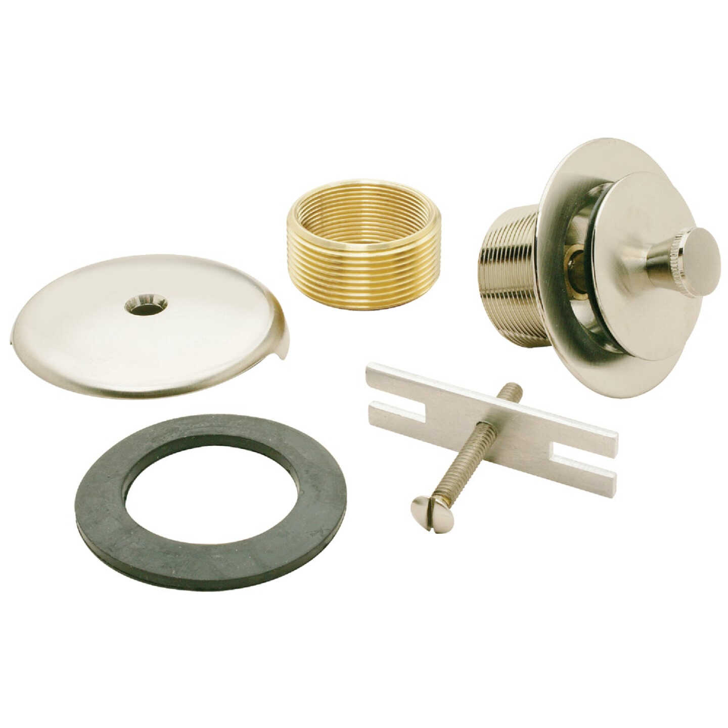 Do it Best Brushed Nickel Roller Ball Bath Drain Trim Kit Image 1