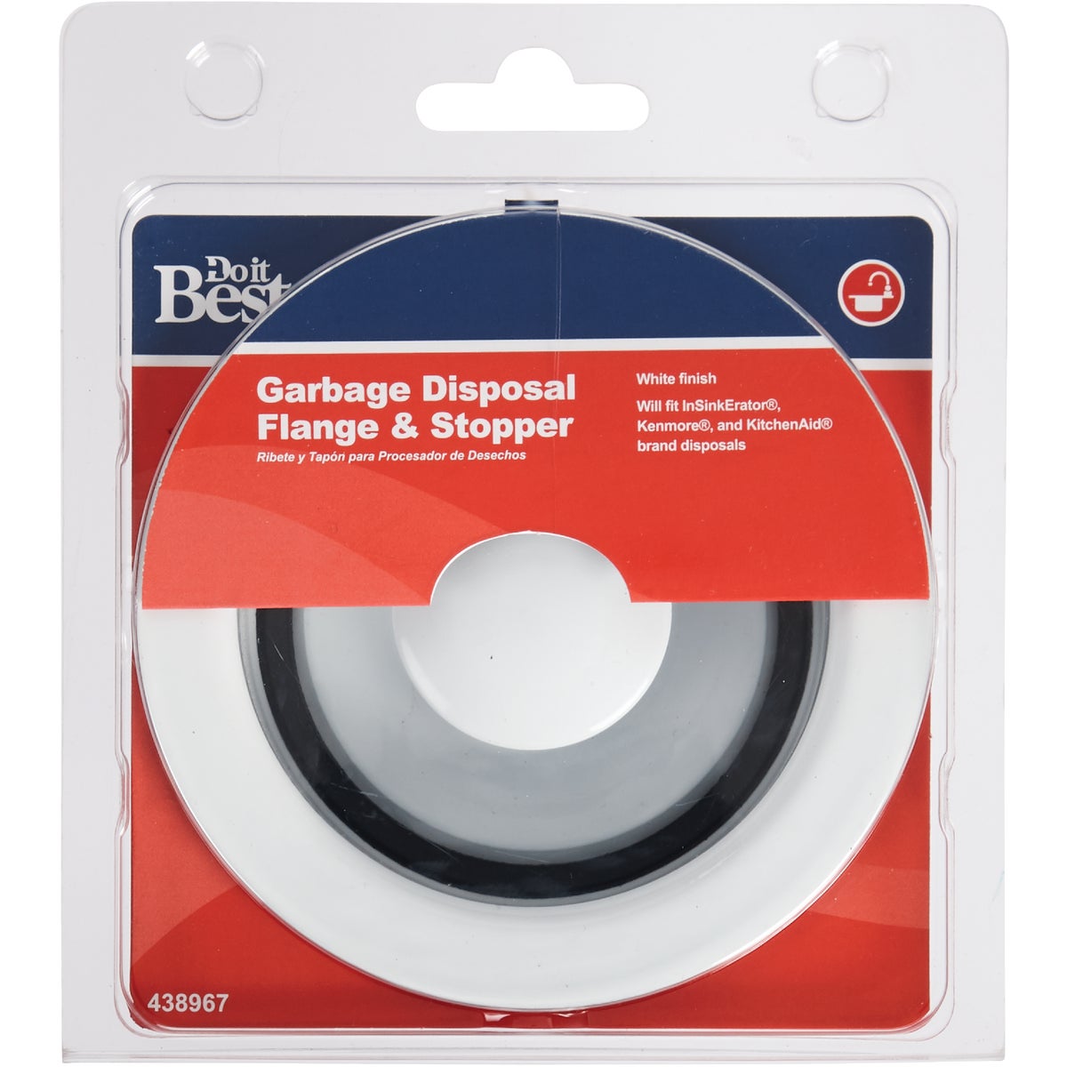 Do it Best White Brass Disposer Flange and Stopper Image 2