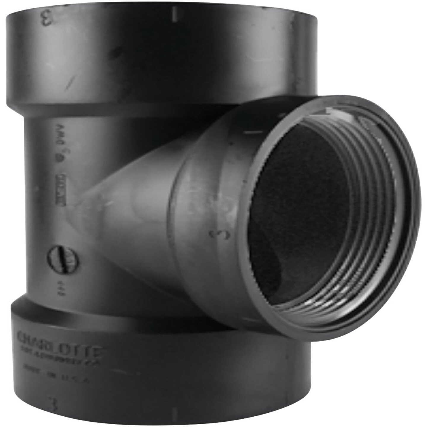 Charlotte Pipe 3 In. Hub x Hub x FIP Test ABS Cleanout Tee Image 1