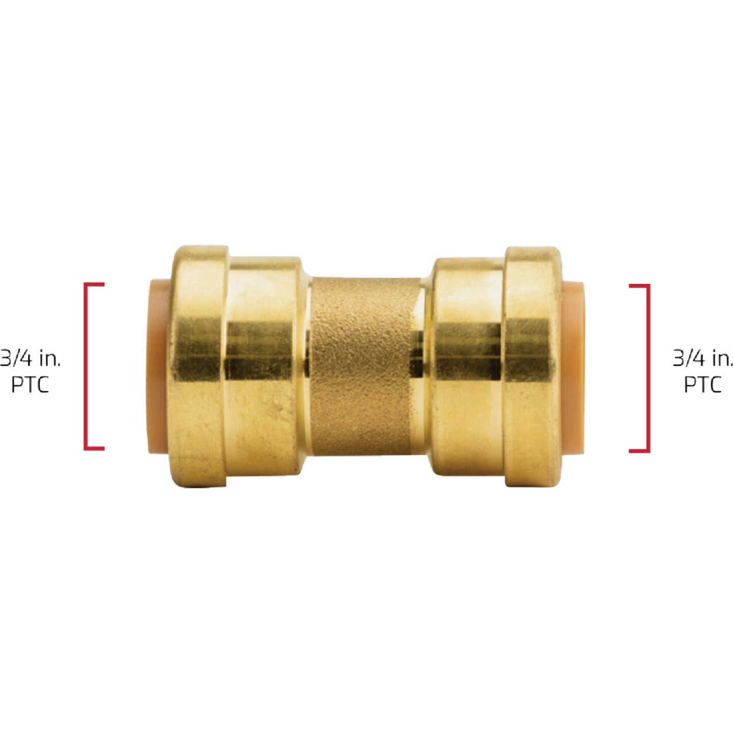 QuickFitting 3/4 In. Push-to-Connect Brass Straight Coupling Image 5