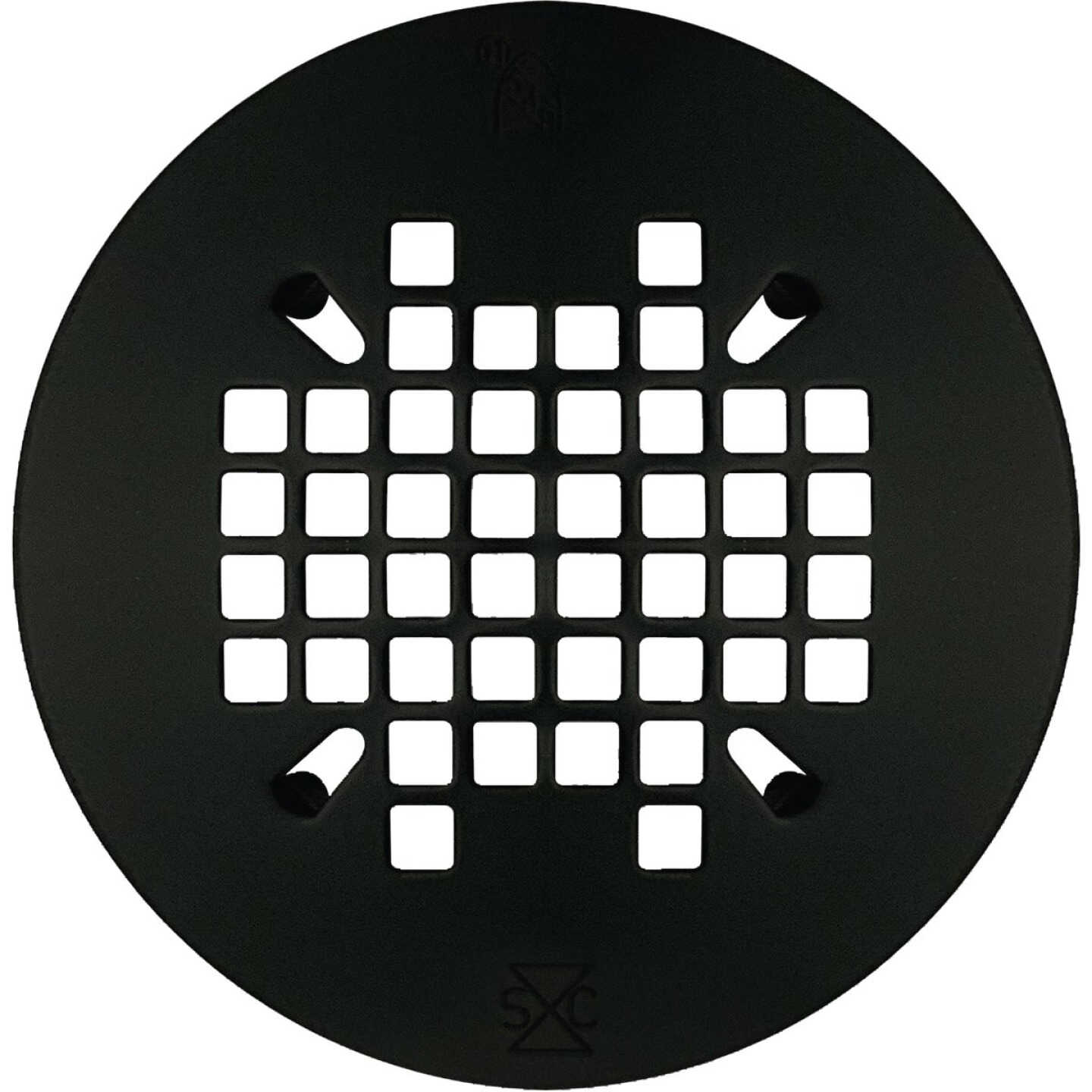 Sioux Chief 4-1/4 In. Matte Black Snap-In Shower Drain Strainer Image 1