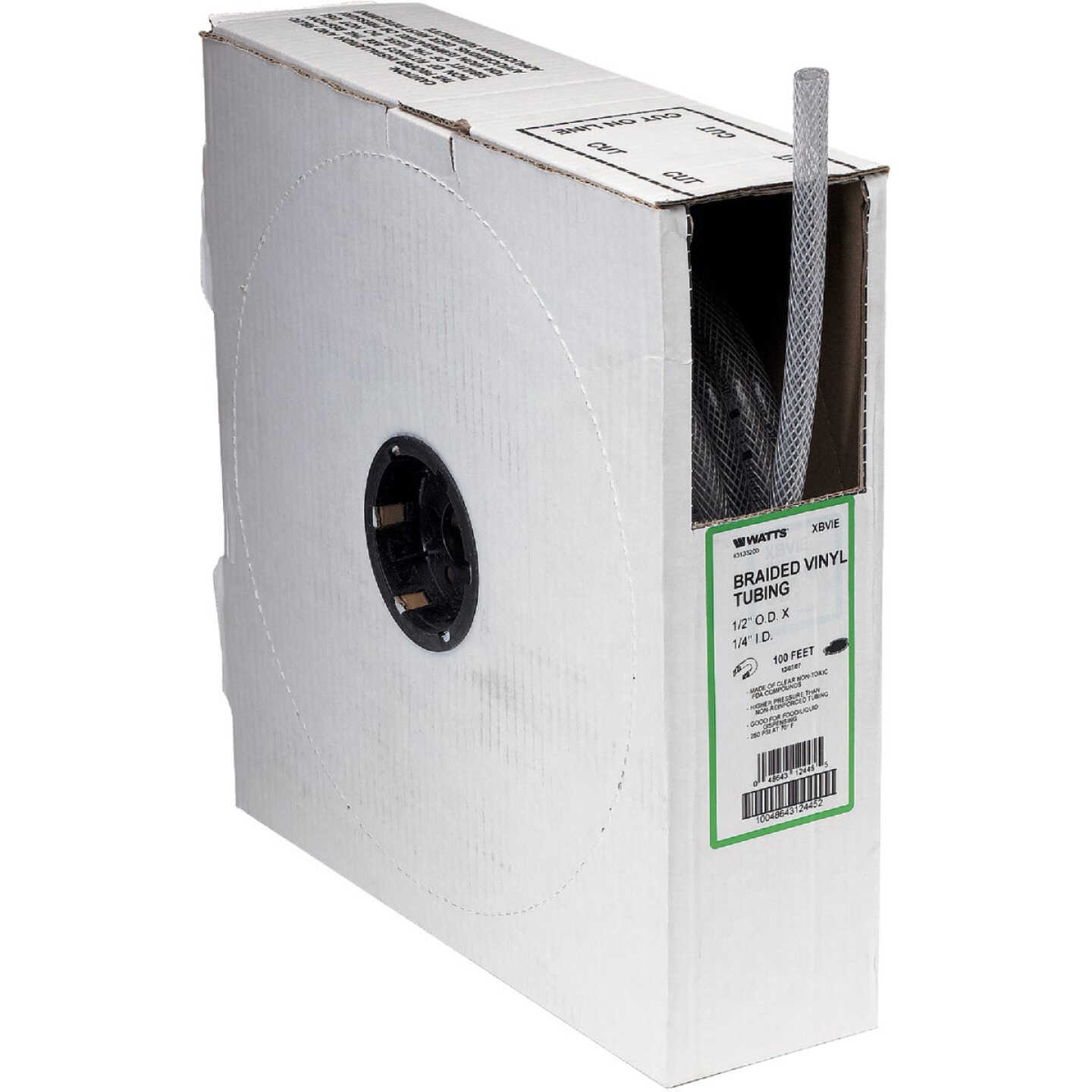 Abbott Rubber 1/2 In. x 1/4 In. x 100 Ft. Clear T12 Braided PVC Tubing Image 1