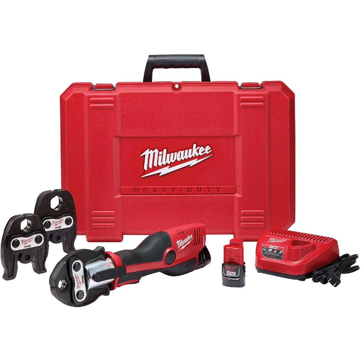 Milwaukee M12 12V Force Logic Lithium-Ion Cordless Press Tool Kit (3 Jaws Included)