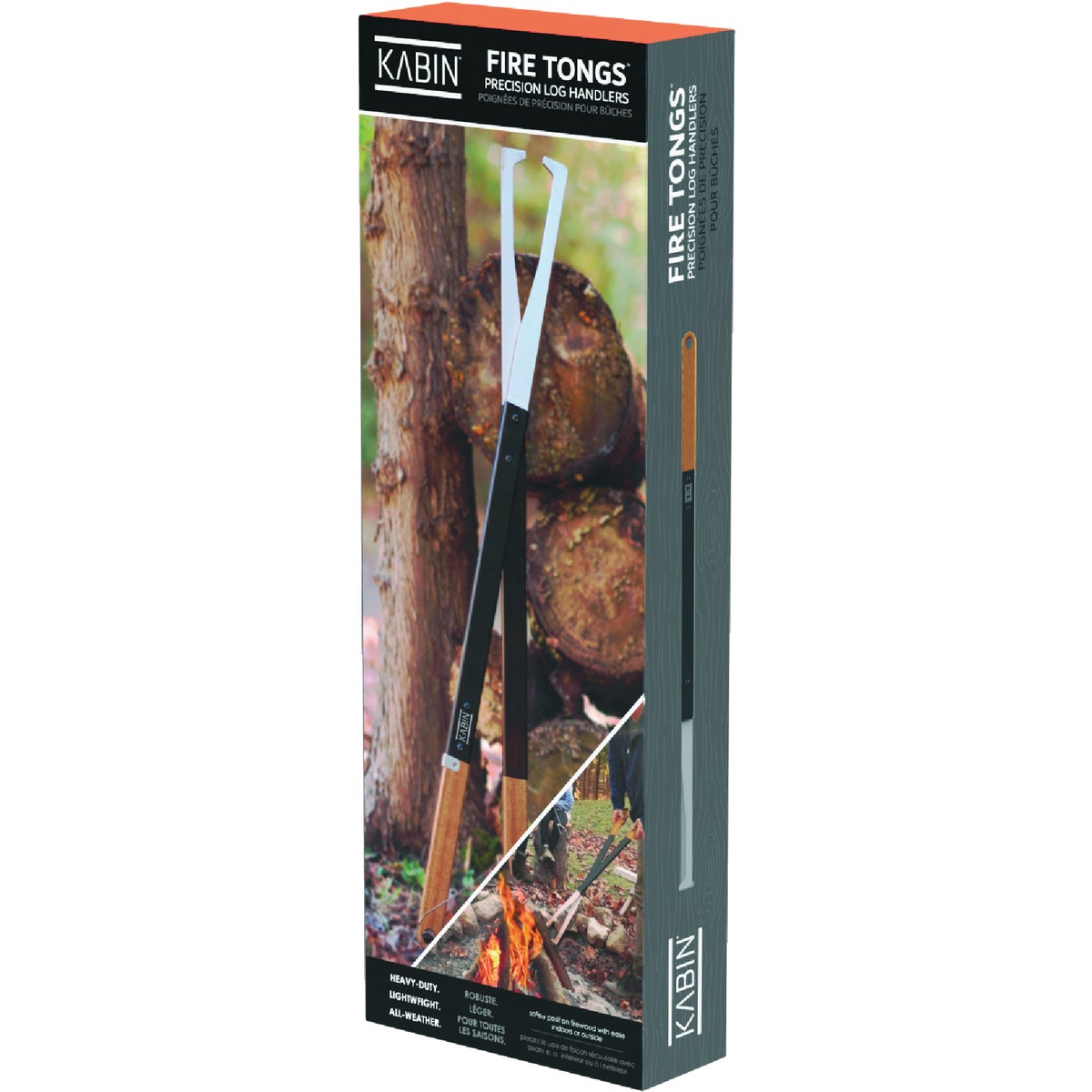 KABIN Aluminum 38 In. Black Fireplace Tongs Image 3