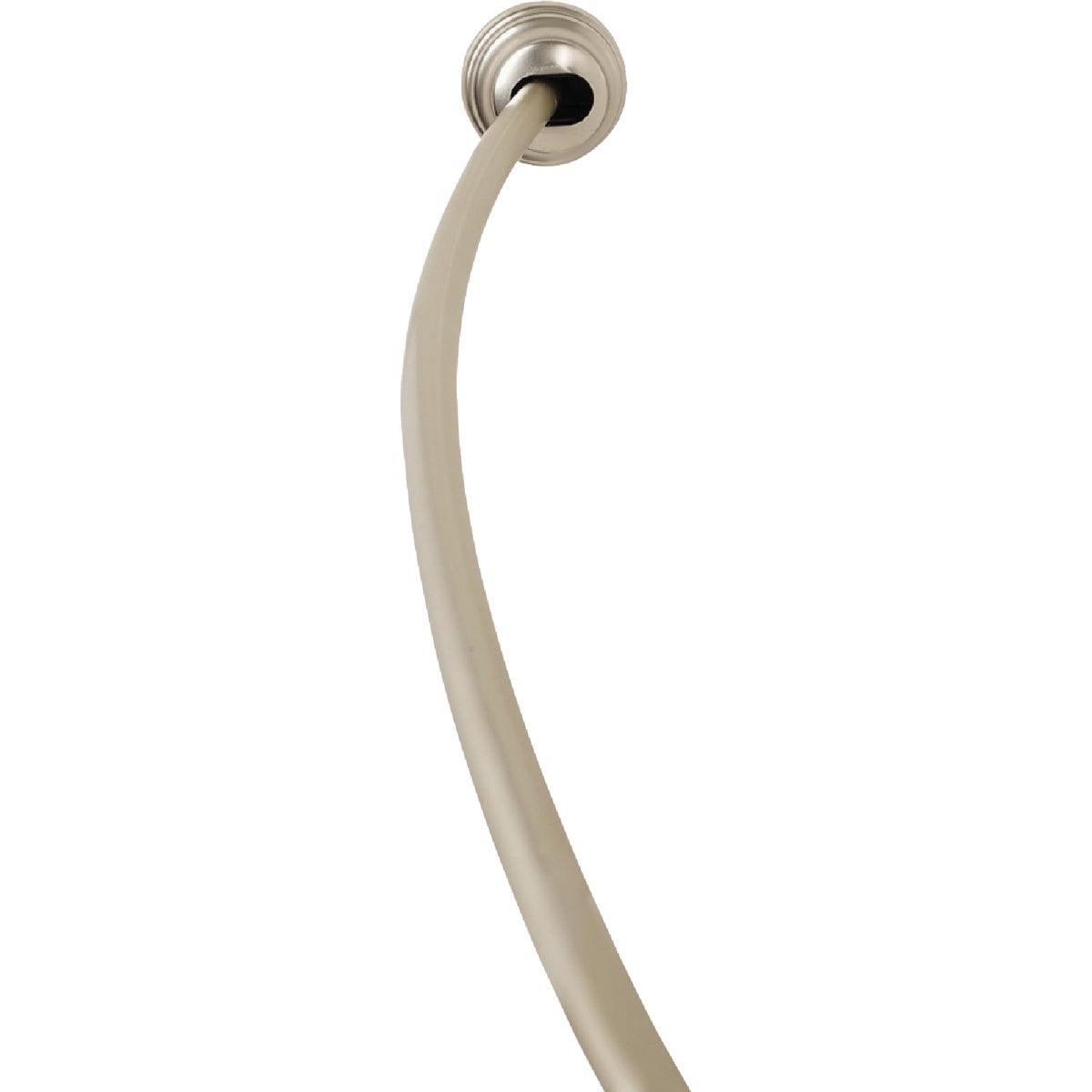 Zenith Zenna Home NeverRust 50 In. to 72 In. Adjustable Fixed or Tension Curved Shower Rod in Satin Nickel Image 1