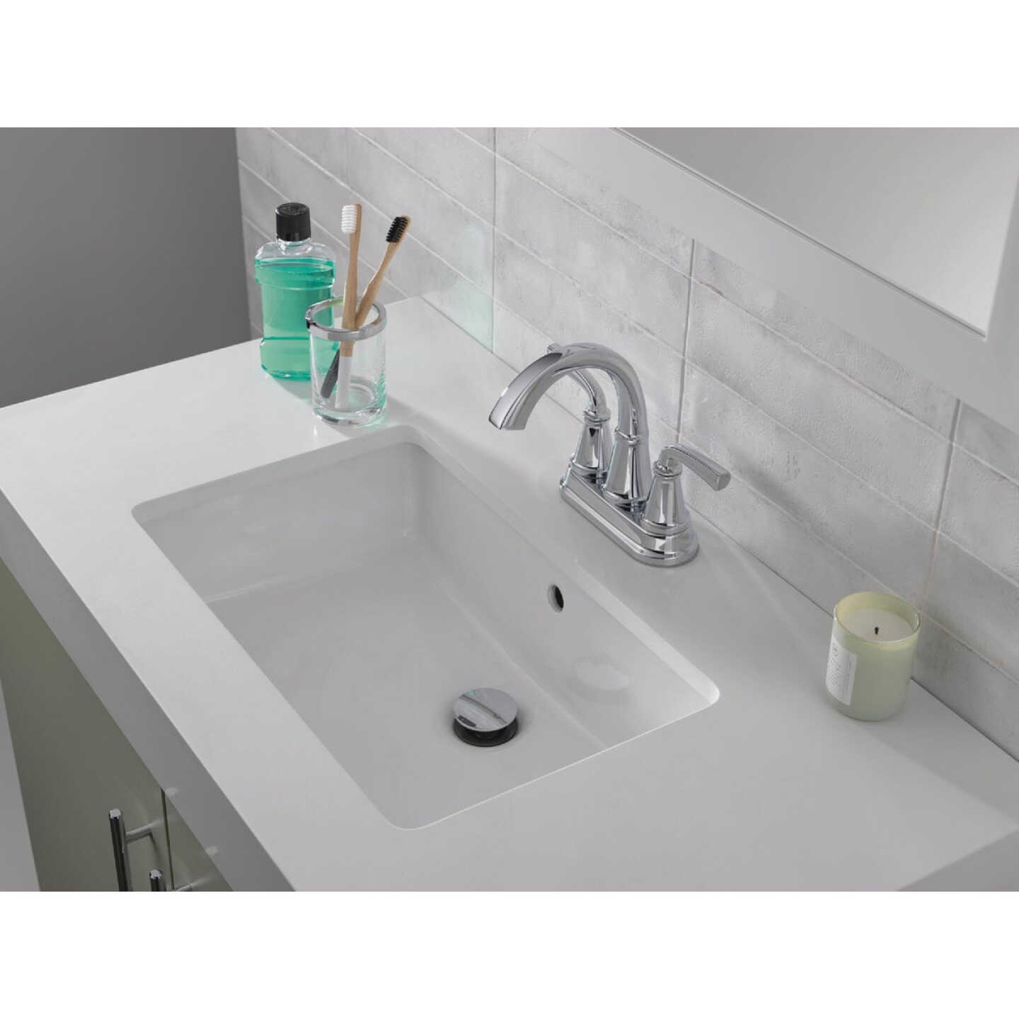 Delta Geist Chrome 2-Handle Lever Centerset Bathroom Faucet Image 2