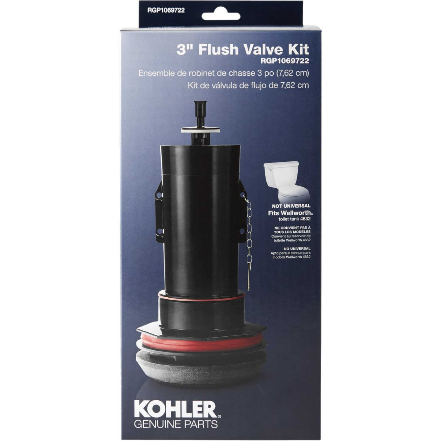 Kohler 3 In. Toilet Canister Flush Valve Repair Kit for Wellworth Toilets Image 1