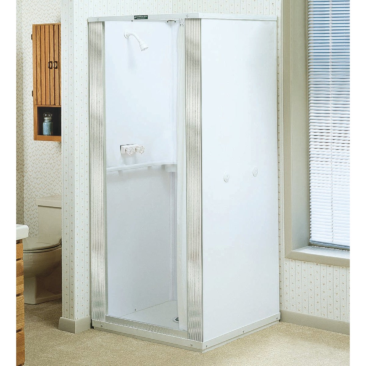 Mustee Durastall 36 In. W. x 36 In. D. White Thermoplastic Shower Stall Image 2