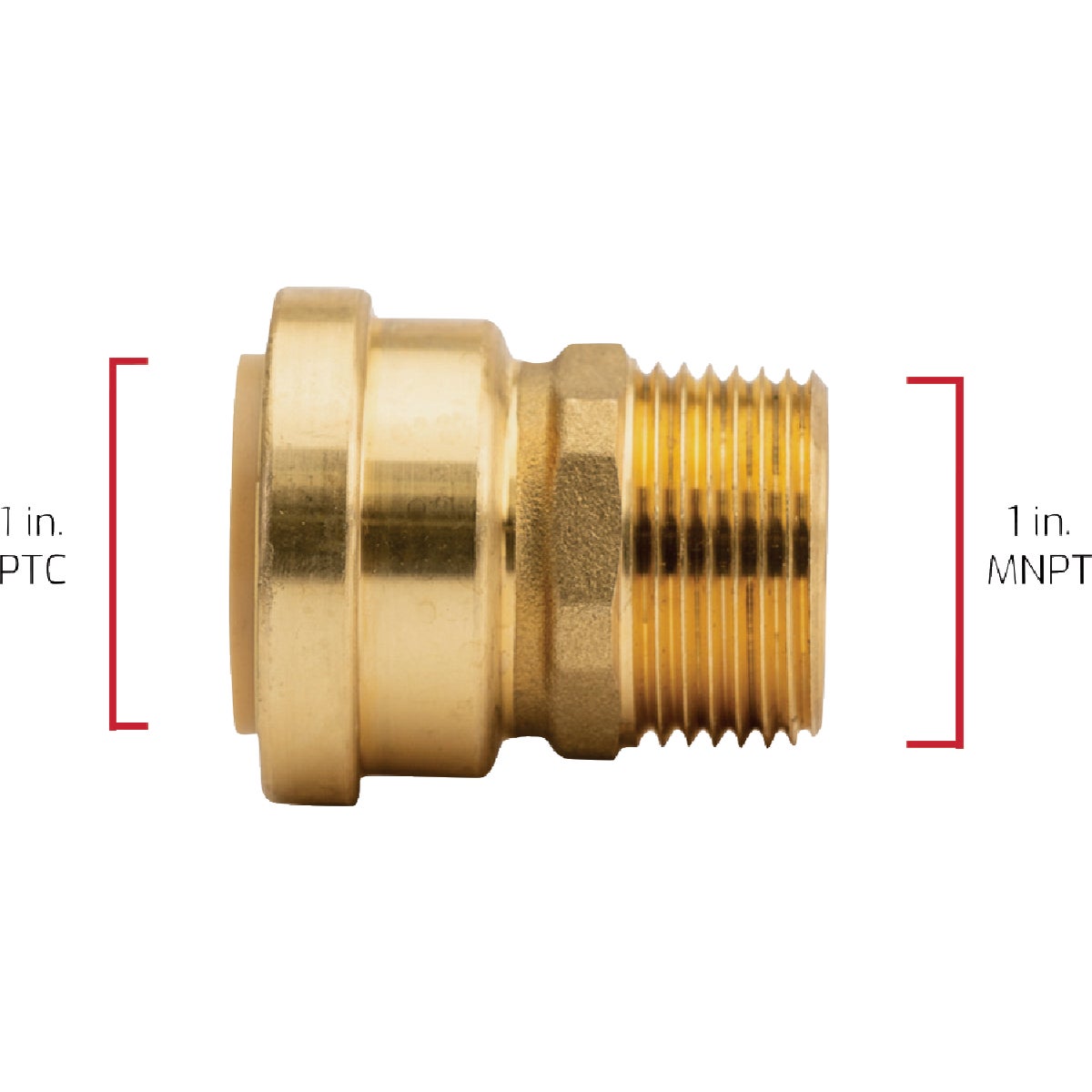 QuickFitting 1 In. Push-to-Connect x 1 In. MNPT Brass Straight Male Adapter Image 5