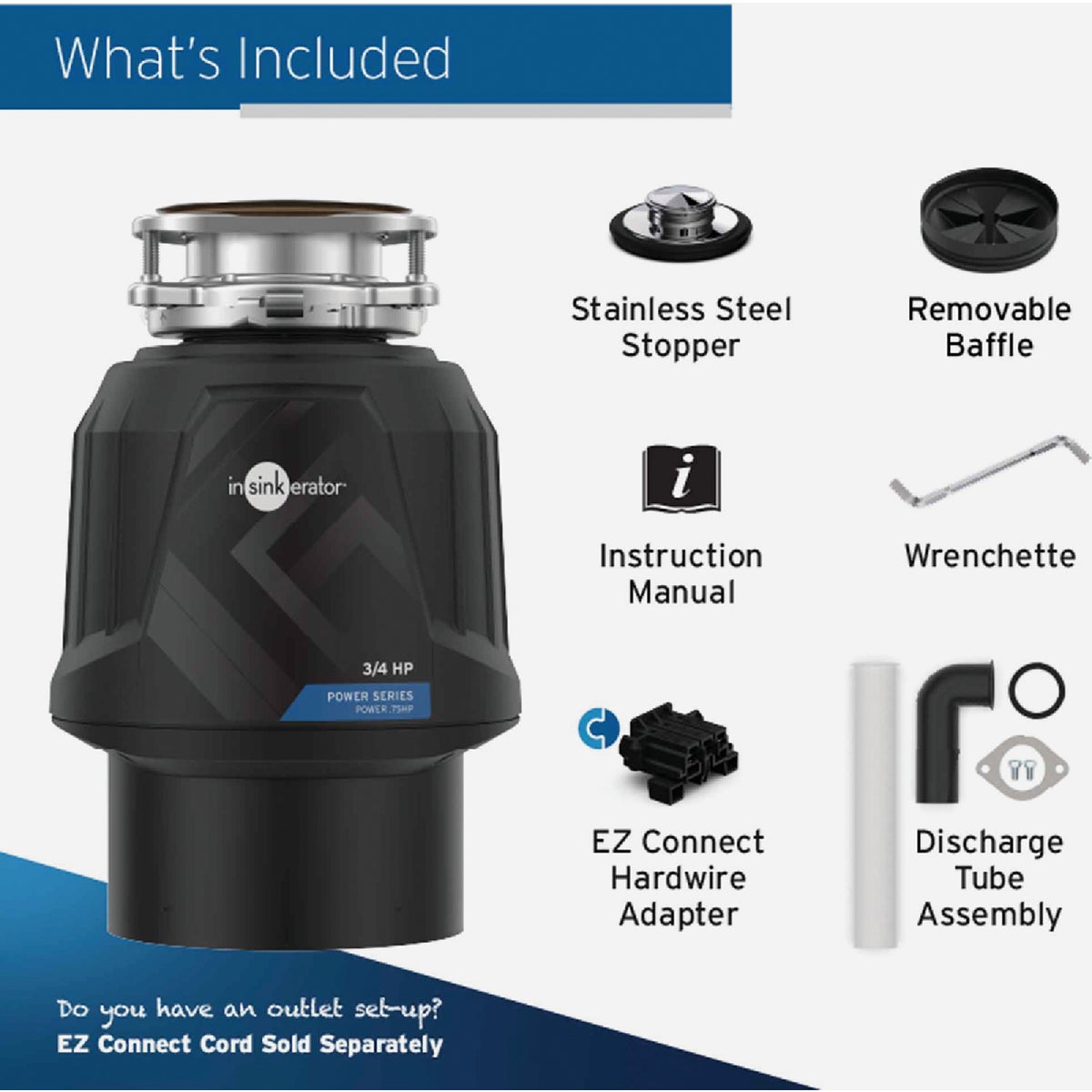 Insinkerator Power 3/4 HP Garbage Disposer, 6 Year Warranty Image 6