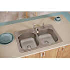 Elkay Dayton 33 In. x 22 In. x 8-1/16 In. Equal Double Bowl Drop-In Kitchen Sink, Stainless Steel Image 2