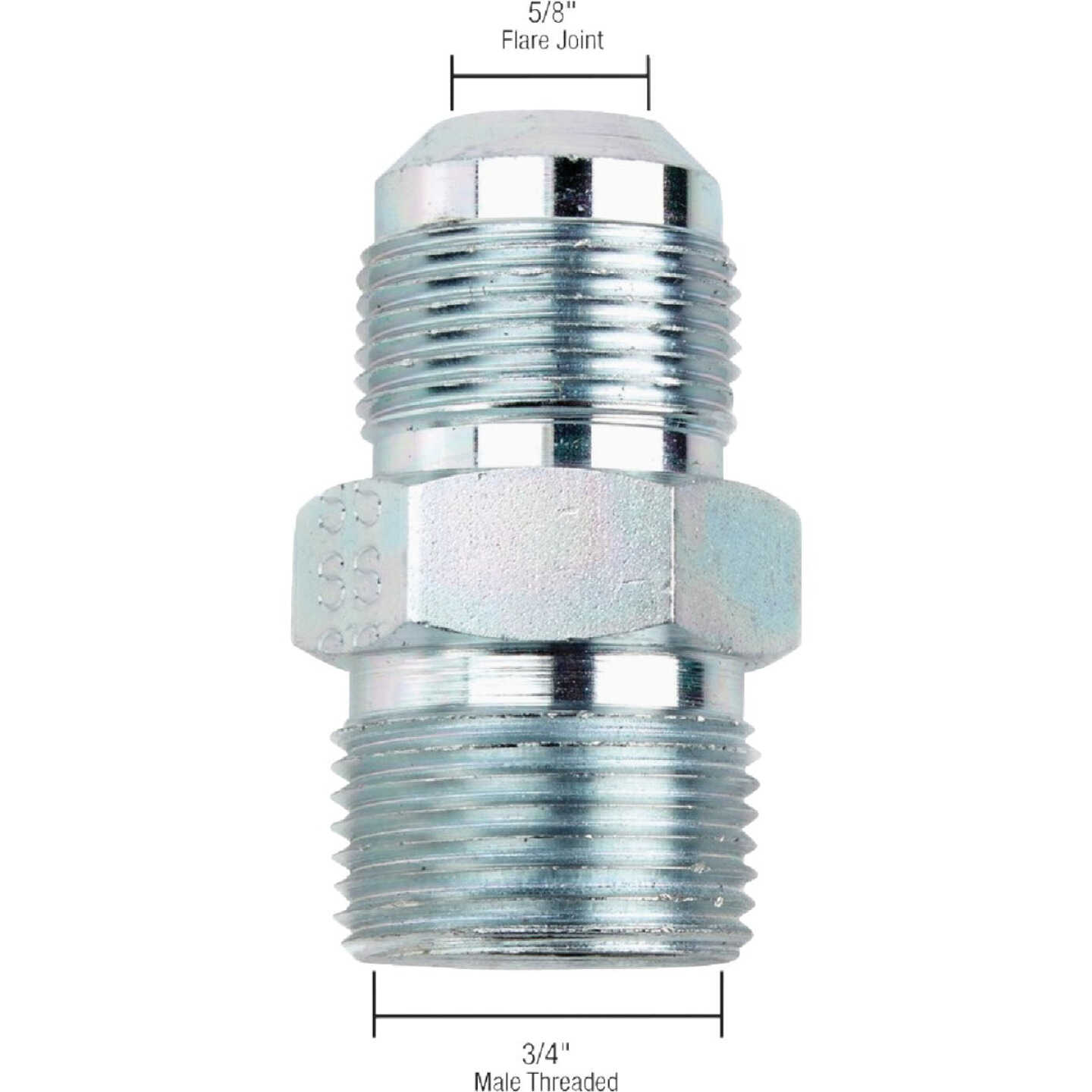 Dormont 5/8 In. OD Male Flare x 3/4 In. MIP (Tapped 1/2 In. FIP) Zinc-Plated Carbon Steel Adapter Gas Fitting, Bulk Image 1