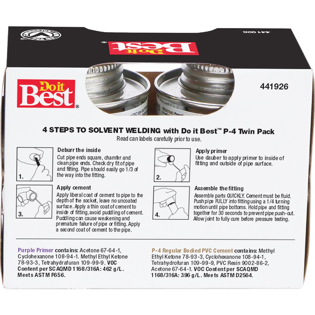 Do it Best 4 Oz. Regular Bodied Purple PVC Cement Image 2