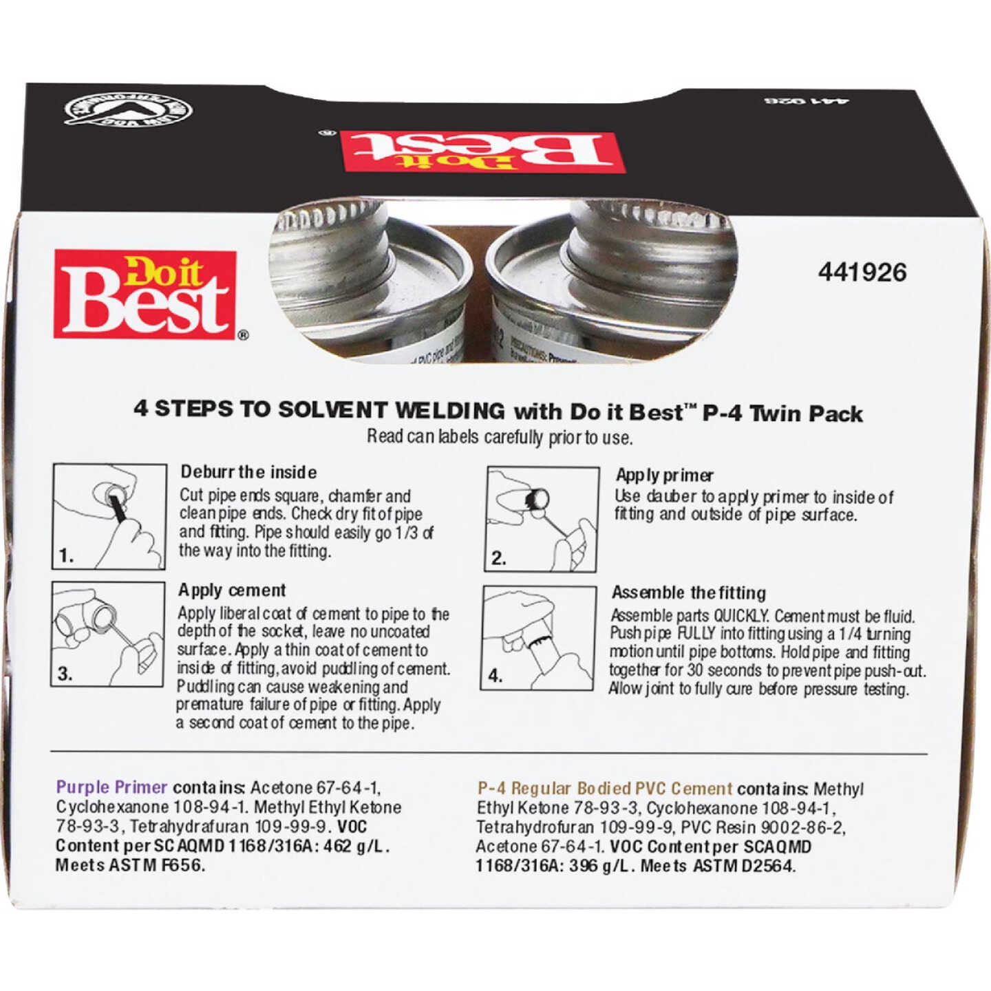 Do it Best 4 Oz. Regular Bodied Purple PVC Cement Image 2