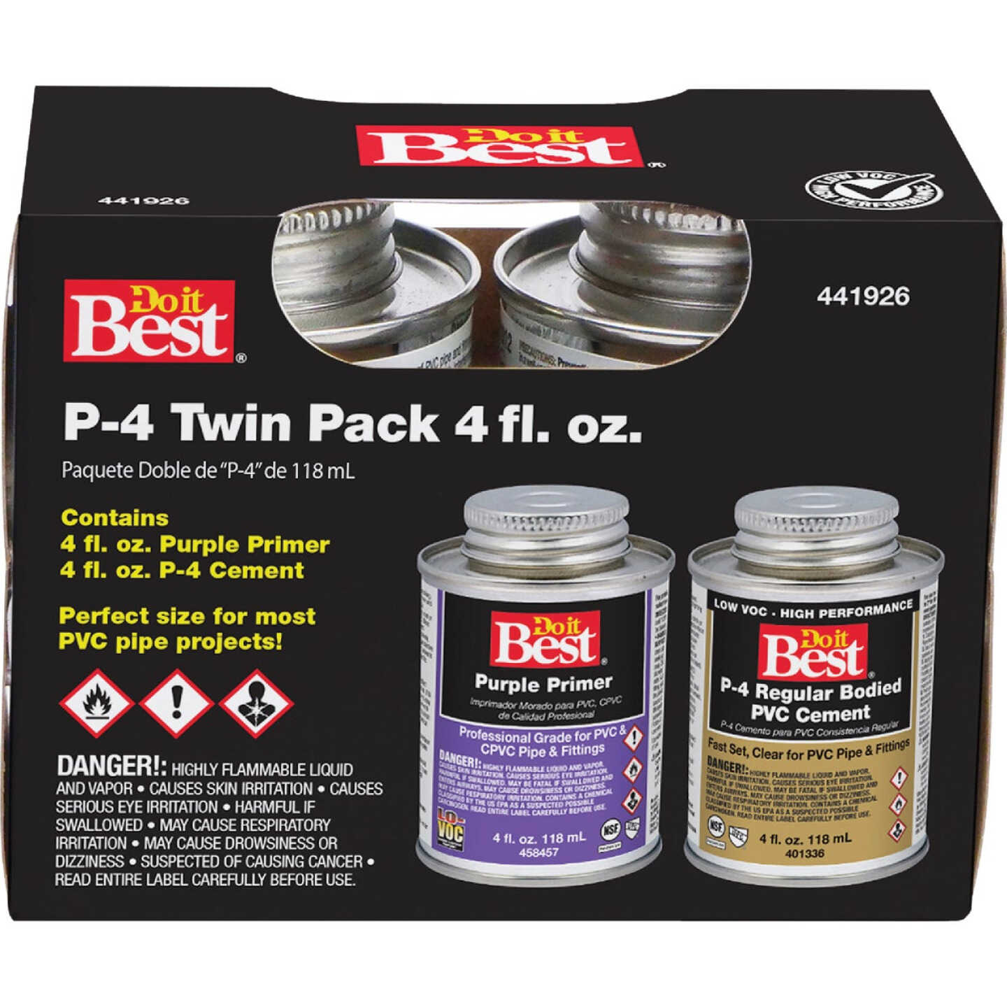 Do it Best 4 Oz. Regular Bodied Purple PVC Cement Image 1