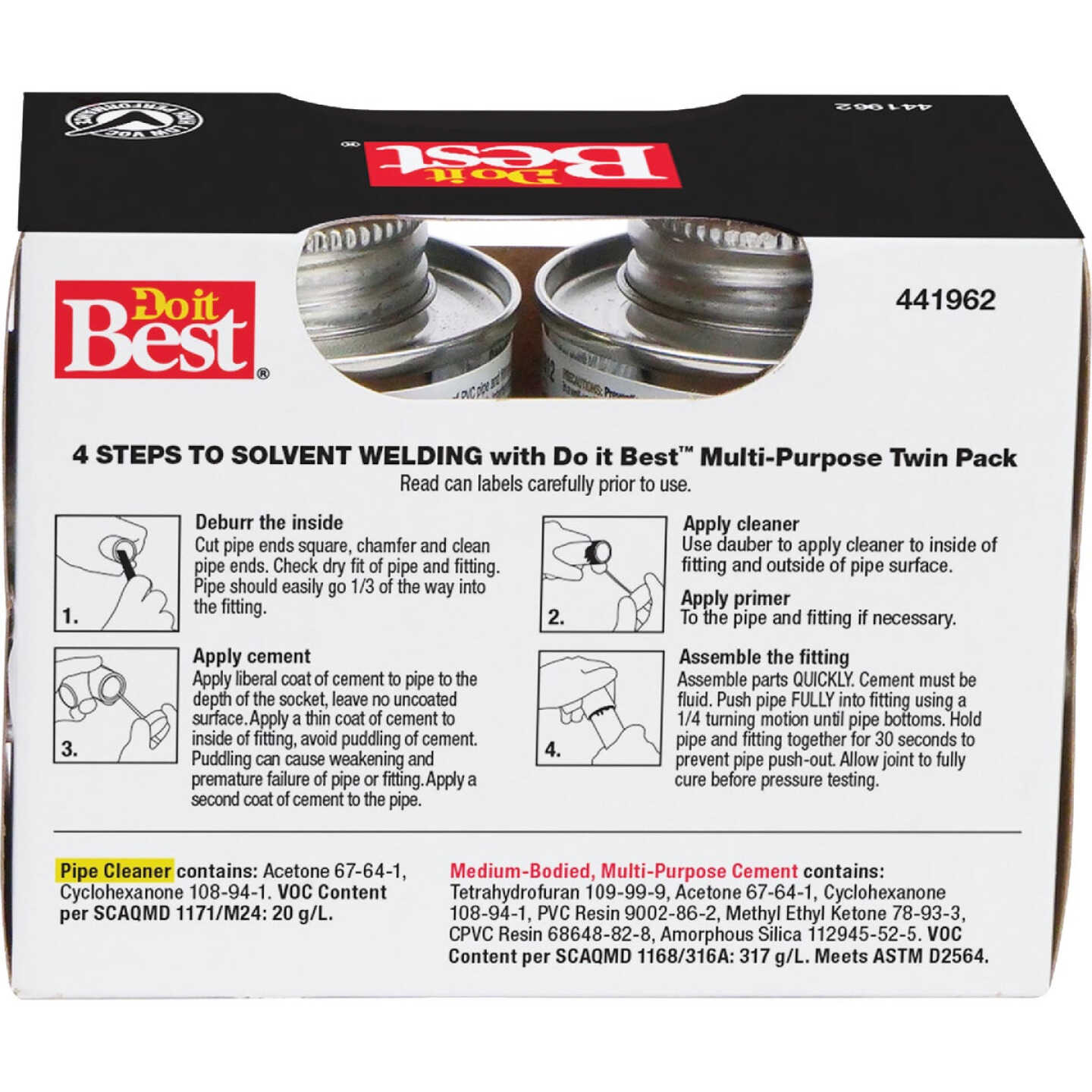 Do it Best MP-6 Pipe Cleaner & PVC Cement Kit, (2) 4 Oz. Cans Image 2